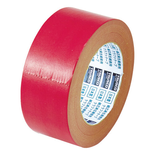トラスコ中山 カラークラフトテープ レッド 50mm×50m TKT50R画像