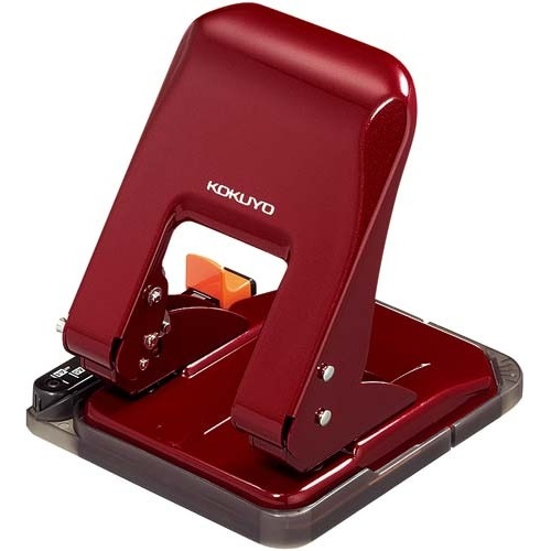 ２穴パンチ　ラクアケ　３７枚穿孔　レッド　３個画像