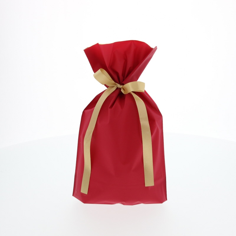 ＦＫ２４０４　梨地巾着袋　レッドＳ　２０枚入