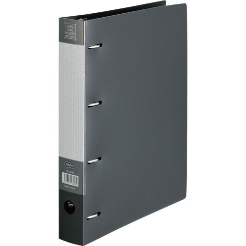 名刺ﾎﾙﾀﾞｰ 差替式 A4ﾀﾃ 4穴 600名用 ﾖｺ入れ ﾌﾞﾗｯｸ 1冊画像