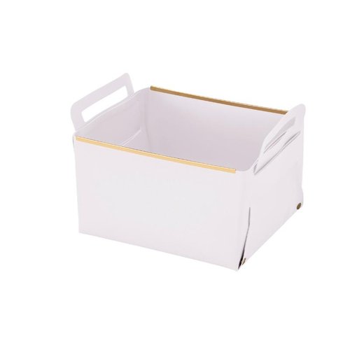 売場備品 フェイクレザー CUBEケース L WHITE パール金属