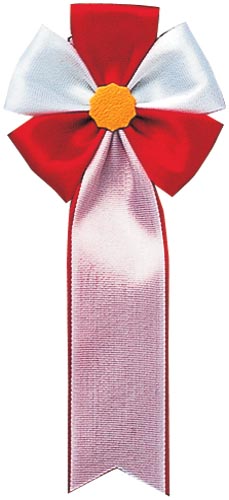 記章リボン　五方　赤　１０個入画像