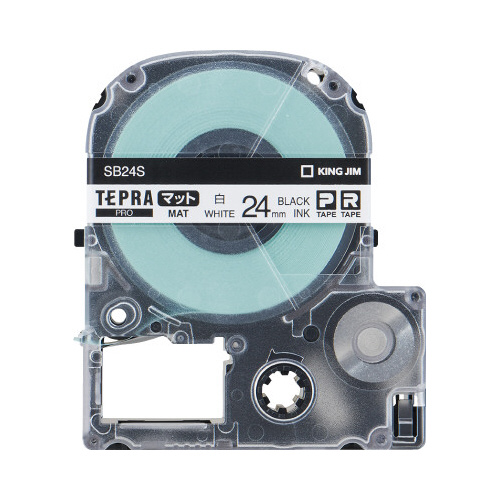 テプラ　ＰＲＯテープマット白ラベル２４ｍｍ黒文字画像
