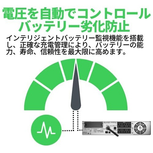 UPS　無停電電源装置　Smart-UPS　ラックマウント　1U　5年保証　1200VA/1000W　1台 シャーシがラックに取り付けられた1Uサイズの無停電電源装置