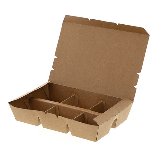 HEIKO エコランチボックス 6仕切 クラフト 20枚画像