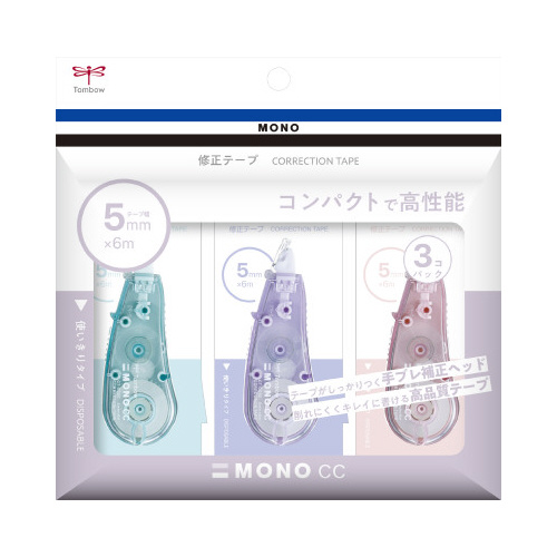 修正テープ　モノCC　5mm幅　アソート3Pパック