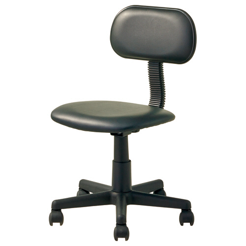 OHﾁｪｱ 肘なし ﾋﾞﾆｰﾙﾚｻﾞｰ ﾌﾞﾗｯｸ 1脚