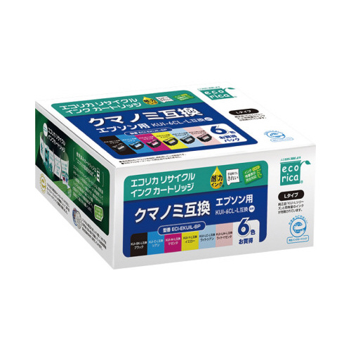 リサイクルインク　ＫＵＩ－６ＣＬ－Ｌ　６色パック画像