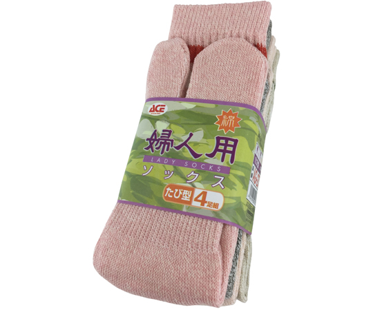 婦人用ソックス　指付ソックス　4足組