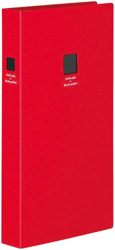 ポシェットアルバム黒台紙Ａ４スリムＬ判３００枚赤画像