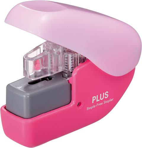 針なしホッチキス　ペーパークリンチミニ４枚とじ桃画像