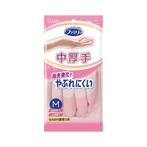 ファミリービニール中厚手指先強化　Ｍ　ピンク×１０画像