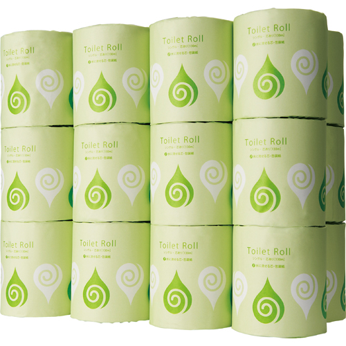 ﾄｲﾚｯﾄﾍﾟｰﾊﾟｰ 水に流せる芯&包装紙ｼﾝｸﾞﾙ130m 1ｾｯﾄ(72ﾛｰﾙ:24ﾛｰﾙ×3)画像