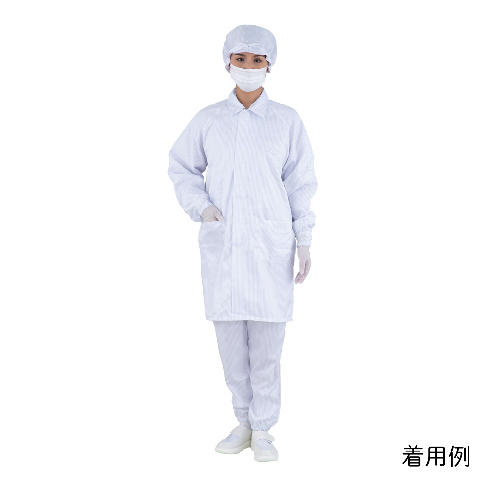 アズピュアクリーンルームコート　ファスナータイプ　白　L画像