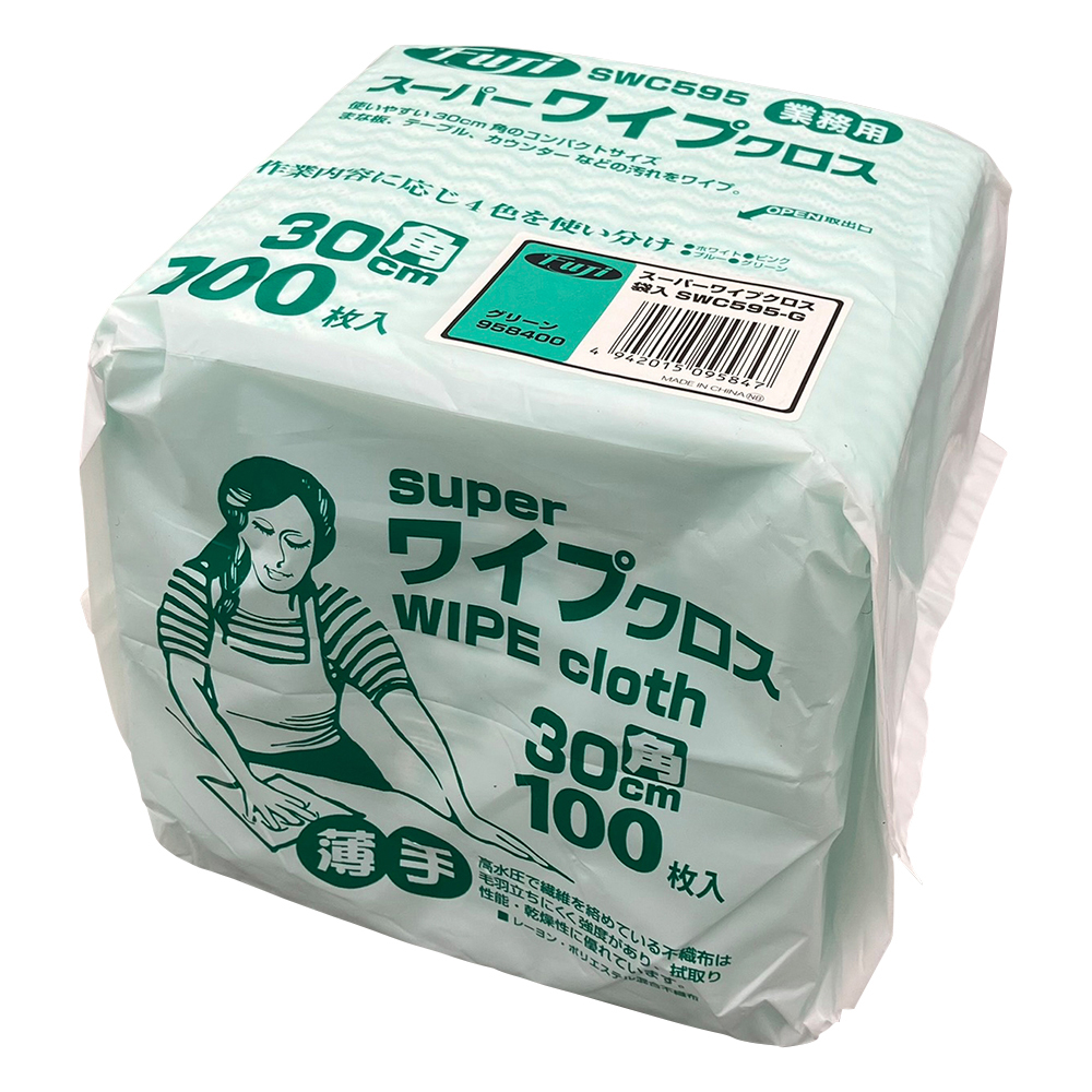 スーパーワイプクロス　グリーン　100枚入画像