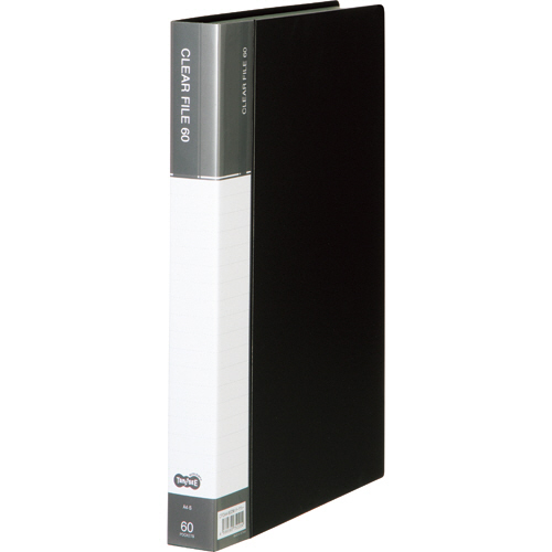 ｸﾘﾔｰﾌｧｲﾙ(台紙入) A4ﾀﾃ 60ﾎﾟｹｯﾄ 背幅34mm ﾀﾞｰｸｸﾞﾚｰ 1ｾｯﾄ(6冊)画像