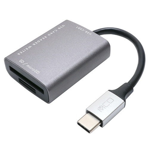 ﾐﾖｼ SD/microSDｶｰﾄﾞﾘｰﾀﾞ･ﾗｲﾀ Type-C(USB3.2Gen1対応) ﾀﾞｰｸｼﾙﾊﾞｰ 1個画像