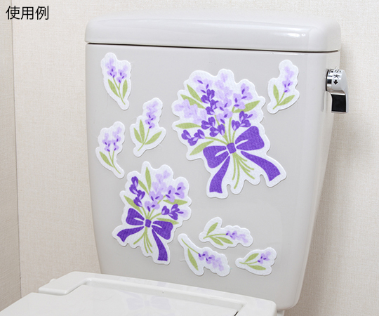 トイレの消臭シート　リボン　バイオレット パッケージが正面を向いており、リボンのデザインとバイオレットカラーが強調された状態