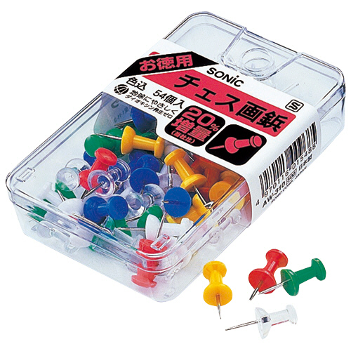 ﾁｪｽ画鋲 色込 1ｹｰｽ(54個)画像