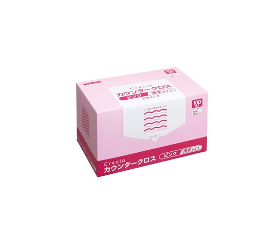 クレシアカウンタークロス薄手タイプピンク 1箱（100枚入）画像
