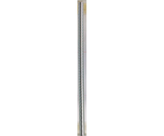 ユニクロメッキ　ロングバネ　線径1.2mm×外径12mm×自由長300mm 長さ300mmのバネが横から見える状態、光沢のある表面が特徴的