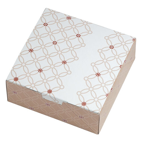 ルミアサービス箱４個　七宝　つなぎ　くり色画像