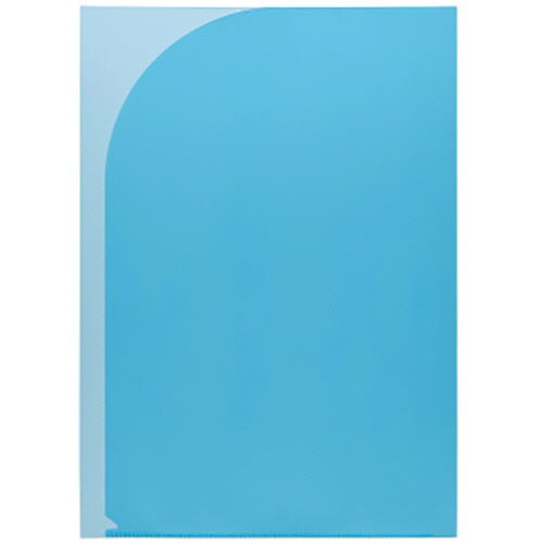 PPｸﾘｱｰﾎﾙﾀﾞｰ A4ﾀﾃ(見開きA3) 2つ折り両面ﾎﾟｹｯﾄ ﾌﾞﾙｰ 1冊画像