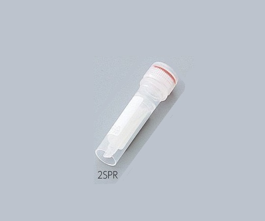スクリューキャップ付遠沈管 スカート 目盛付き 0.5mL 1箱（50個×10袋入） 透明な遠沈管が整然と並んでいるシーン、スクリューキャップと目盛りが明瞭に見える。