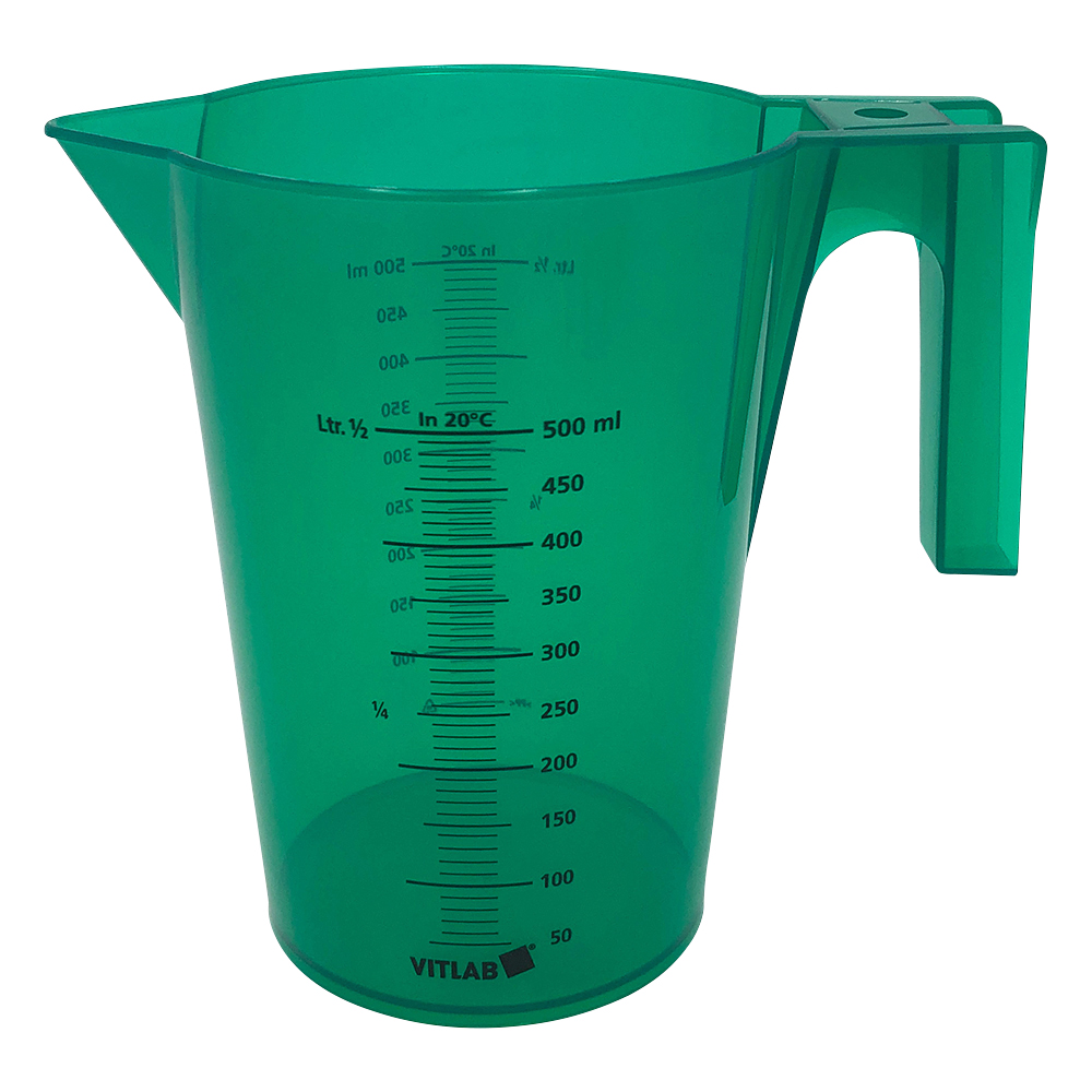 カラフル手付ビーカー（積み重ねタイプ）　500mL　緑画像