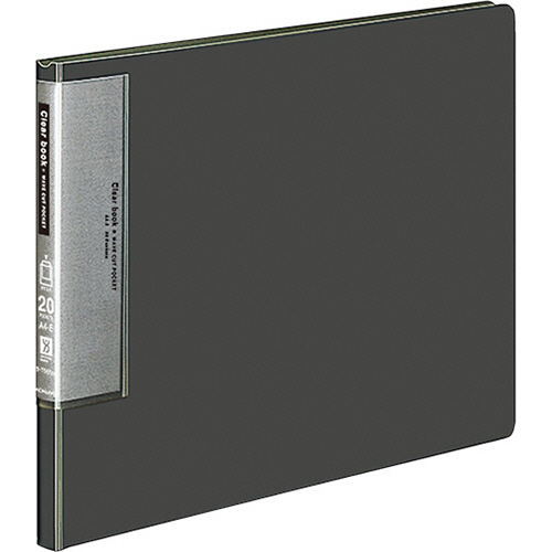 ｸﾘﾔｰﾌﾞｯｸ(ｳｪｰﾌﾞｶｯﾄﾎﾟｹｯﾄ･固定式)A4ﾖｺ 20ﾎﾟｹｯﾄ背幅17mmﾀﾞｰｸｸﾞﾚｰ 1ｾｯﾄ(4冊)画像