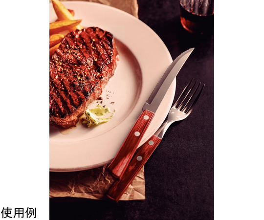 ステーキナイフ＆フォーク 12点セット ポリウッド レッド 並べられたナイフとフォークの美しいテーブルセッティング