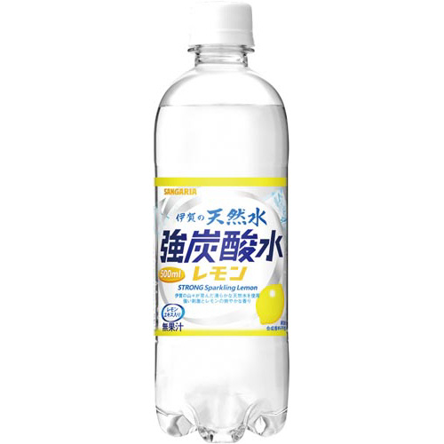 伊賀の天然水　強炭酸水　レモン　５００ｍｌ　２４本画像
