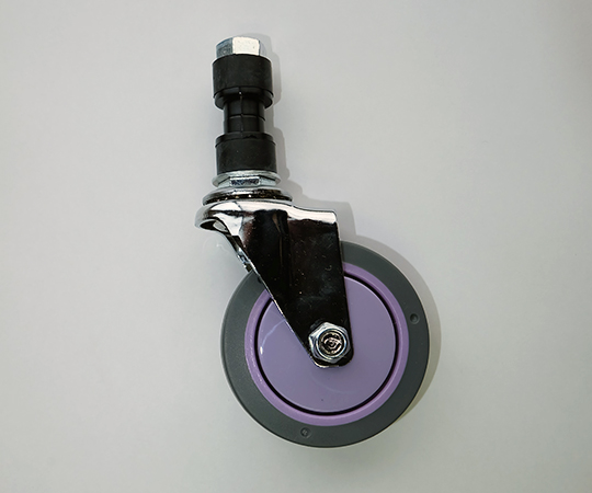 キャスター ゴム止め式 23mm用 紫 φ75mmストッパー無