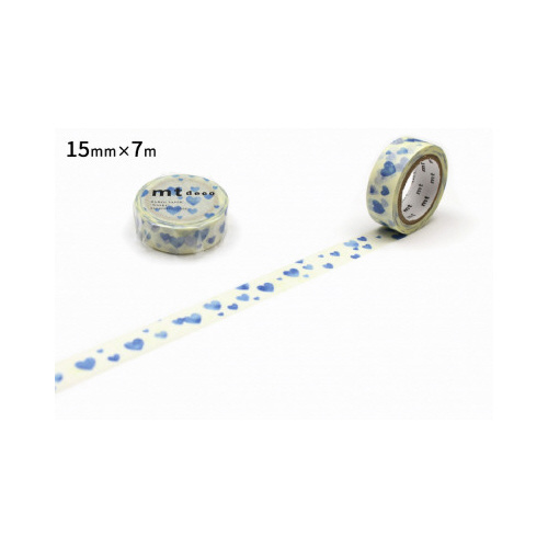 ｍｔ　１Ｐ　ハート・スタンプブルー　マステ画像