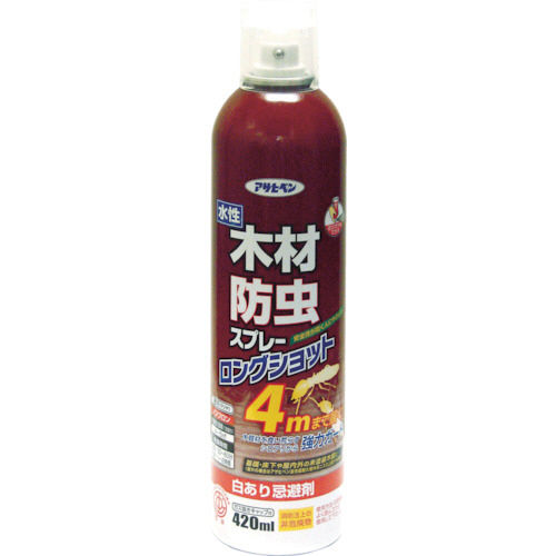 水性木材防虫ｽﾌﾟﾚｰ(ﾛﾝｸﾞｼｮｯﾄ) 420ml 透明(ｸﾘﾔ) 1本画像