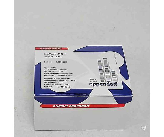 IsoPack and IsoRack set 1.5/2.0mL チューブ, 0°C用 複数のチューブが収納されたラックの様子