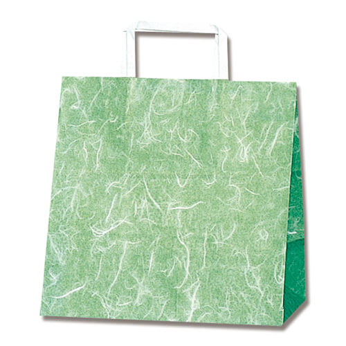手提げ紙袋（雲竜　緑・平紐・幅260×マチ160×高さ260mm）画像