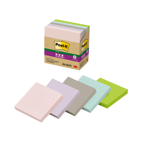 強粘着ノート再生紙６５４－５ＳＳＡＰ２多色１０冊画像