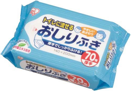ウェットティッシュ　トイレに流せるおしりふき７０枚画像