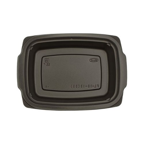 弁当容器 FL-18-13(35) 黒本体(R) エフピコチューパ 黒い弁当容器が整然と並んでいる様子