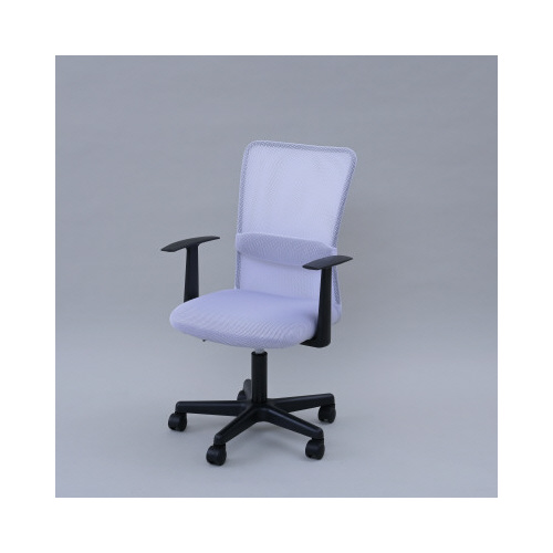 爽快メッシュチェア　ホワイト　肘付画像