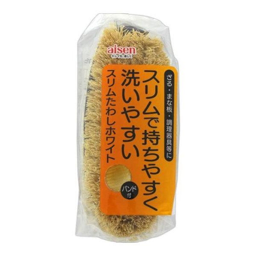 たわし スリムタワシホワイト バンド付き画像