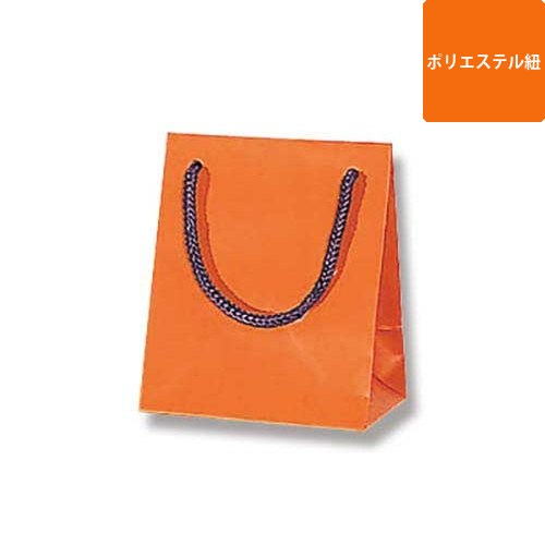 手提げ紙袋（オレンジ マット・ポリエステル紐・幅100×マチ70×高さ120mm）画像