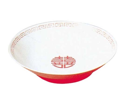 メラミン中華食器 瑞祥 冷麺皿 CA-20 外赤内白