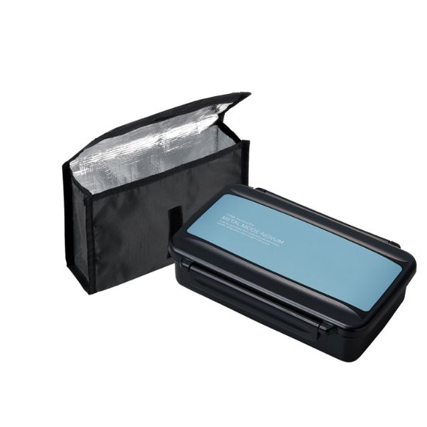 弁当容器 メタルモード ノーム ランチボックス保冷ケース付 BL-17HSE ライトブルー画像