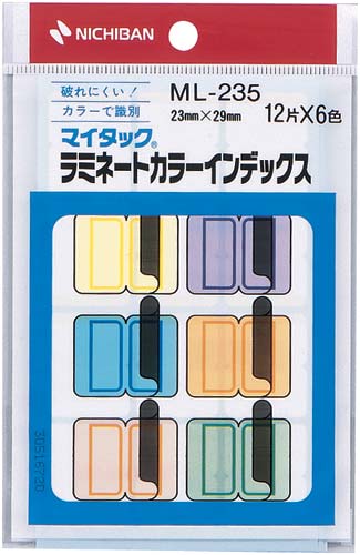 マイタックラベルラミネートカラー６色７２片入５個画像