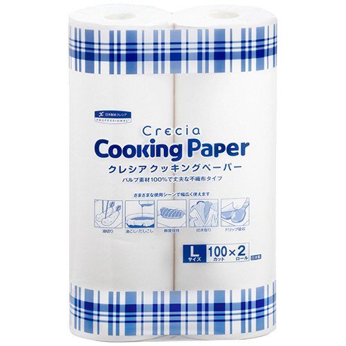 ｸﾚｼｱ ｸｯｷﾝｸﾞﾍﾟｰﾊﾟｰ Lｻｲｽﾞ 100ｶｯﾄ/ﾛｰﾙ 1ﾊﾟｯｸ(2ﾛｰﾙ)画像