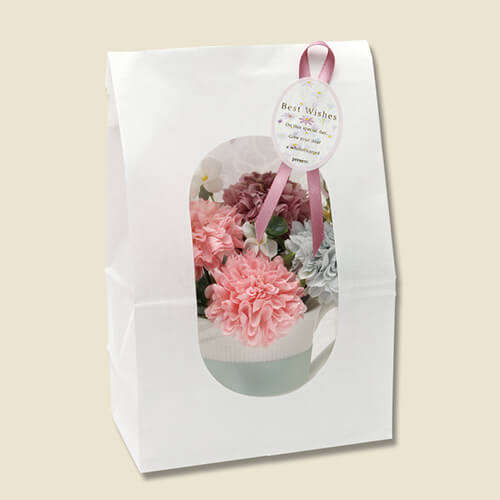 アレンジ自在！白無地の窓付き角底袋