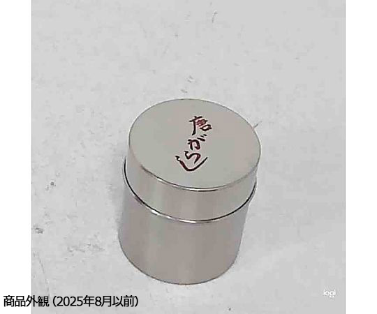 赤文字唐辛子入れ 赤い唐辛子が鮮やかに並べられた容器の側面