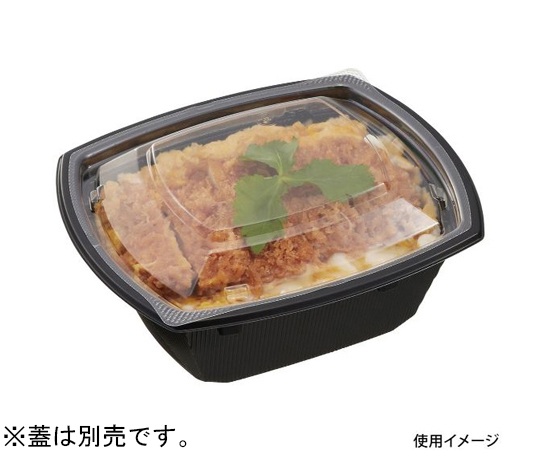 弁当容器 BCTコバコ18-15 BK 身【weeco】 50枚入 黒い弁当容器が整然と並べられ、多数の個数が見える状態